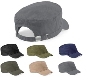 Gorra Militar De Algodón Beechfield Negra Verde Gris Azul O Beige Para Pesca - Imagen 1 de 10