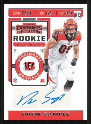 2019 Panini Contenders #235A Drew Sample AU RC - Image 1 of 2
