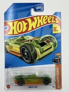 Hot Wheels Mach It Go Race Car HW Track Champs #4/5 (Green) - Picture 1 of 6