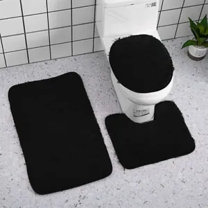 3x Bathroom Rug Sets Toilet Lid Cover Non Slip for Bathroom Floor USA - Picture 1 of 14