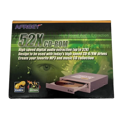 AFREEY 52X CD-ROM Drive IDE High Speed Audio Extraction PC Windows 95/98/2000 - Image 1 of 4
