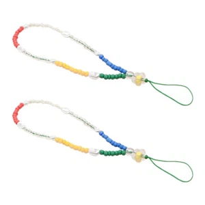2 Pcs Handyriemen Perlen-Handy-Lanyard Handschlaufe Zum Aufhängen Des Telefons - Zdjęcie 1 z 12