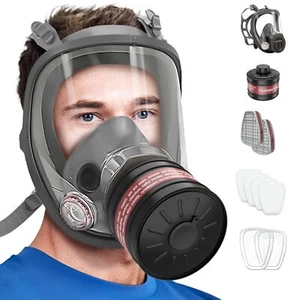 Vollmaske Atemschutz Gasmaske 8200 Staubmaske Lackiermaske mit Aktivkohle Filte - Bild 1 von 17