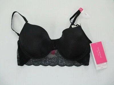 Sutiã Demi 947X17 Isaac Mizrahi IM15682 levemente forrado de renda aparado 36B preto - Imagem 1 de 2