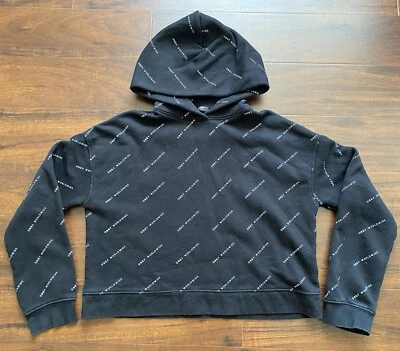 OBEY WORLDWIDE 女式黑色短套衫连帽运动衫 XS 码滑板 — 第 1/4 张图片