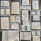 Grande collection de 25 cartes de l'Atlas Johnson & Ward époque guerre civile