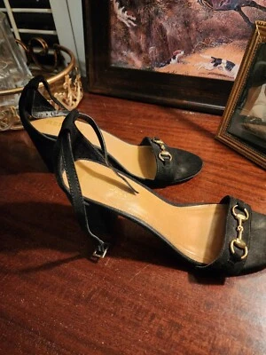 Report Womens Block Heels  Black Suede Size 10 M Bit Ornement  - Image 1 of 4