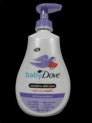 BABY DOVE Cuidado de la piel sensible Lavado nocturno y de pies a cabeza - Lote de 5 - 13,5 oz Foto 1 de 2
