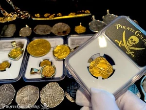 FULL DATE 1705 1715 FLEET  FINEST OF 2 KN NGC 63 COLOMBIA 2 ESCUDOS SHIPWRECK   - Picture 1 of 12