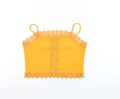 Primark Womens Orange Cotton Blend Cropped T-Shirt Size XS Sweetheart - Image 1 of 4