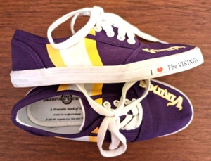 I Love The Vikings Women's Shoes Canvas Sneakers football SZ 6 - Picture 1 of 4