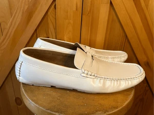 Zapatos mocasines Jonsen Milan para hombre talla 13 blancos sin cordones para conducir sin usar, en caja - Imagen 1 de 10