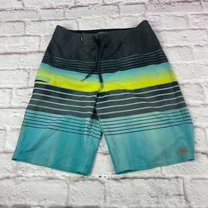 Oneill Boys Swim Board Shorts Size 27 Hyperfreak Heist Striped Logo Stretch Surf - Picture 1 of 13