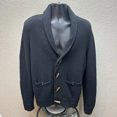 Cárdigan grande LEVI'S Jersey para hombre mezcla de lana tejido con botones negro Foto 1 de 4