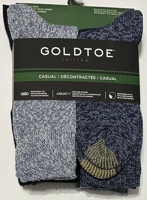 Zapato de 6 pares de calcetines para hombre Gold Toe Edition talla 6-12 azules Foto 1 de 4