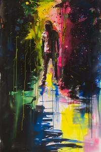 IMPRESIÓN ARTÍSTICA EN LIENZO "CALEIDESCOPIO URBANO" 18X24" o 24X36" LISTO PARA COLGAR HOMBRE URBANO - Imagen 1 de 5
