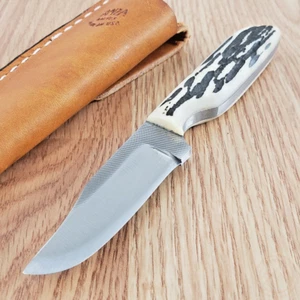 Anza Fixed Knife 3" Carbon Steel Full Tang Clip Blade Lj Bone Handle WKR2LJB - Picture 1 of 12