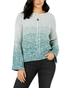 Suéter suéter con trenza Marl para mujer Style & Co., raro combo de esmeralda - Imagen 1 de 2