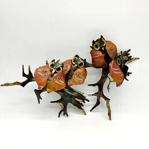 Mid Century Owl Wall Art Sculptures Metal Copper Brass Bird Decor MCM Brutalist - Picture 1 of 9