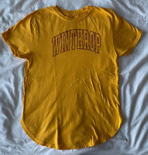 WINTHROP College Womens Small Retro Brand Gold Yellow T-shirt Eagles EUC
