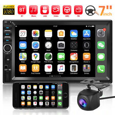 7" Double 2 Din Car Mp5 Player Bluetooth Touch Screen Stereo Radio With Camera