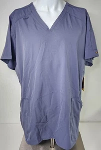 Carhartt Womens 2X Liberty Force Multi Pocket Gray Scrub Top VNeck Vented - Picture 1 of 20