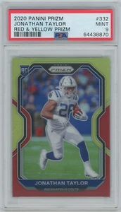 2020 Panini Prizm #332 Jonathan Taylor Red & Yellow Prizm PSA 9 - Picture 1 of 2