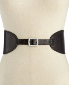 INC International Concepts Black Reversible Shaped Waist Belt Sizes S/M - Picture 1 of 1