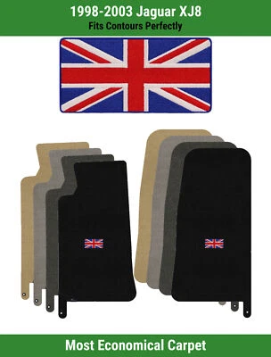 Alfombrillas de primera fila Lloyd Velourtex para Jaguar XJ8 98-03 con logotipo de bandera británica Foto 1 de 4