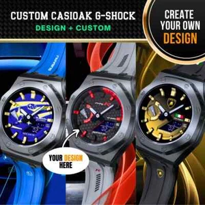 Diseña tu propio reloj GA-2100 G Shock impresión nombre impresión logotipo reloj personalizado - Imagen 1 de 13