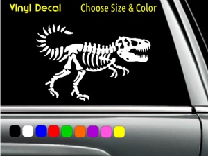 Calcomanía T Rex Esqueleto Parque Jurásico Laptop Coche Ventana Pegatina ELIGE TAMAÑO COLOR - Imagen 1 de 2