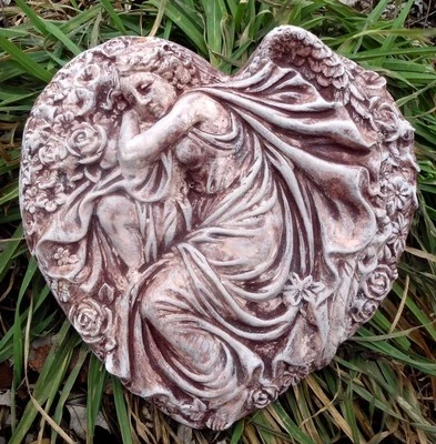 Molde Corazón Ángel Poli Plástico Fundido 100's Hormigón Yeso Molde 10" x 10" x 1" Foto 1 de 4