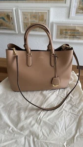 Lauren Ralph Lauren Marcy Satchel groß Nude Beige Leder, wie neu - Bild 1 von 6