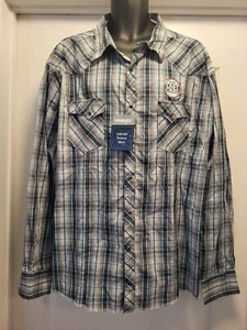 Wrangler Pearl Snap Long Sleeve Shirt Mens 3X Plaid Western Cowboy Rodeo - Picture 1 of 4