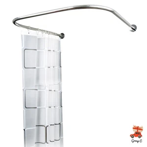 Duschstange Ohne Bohren U-Form Duschvorhangstange Badewanne Bogenstange Edelstah - Bild 1 von 15