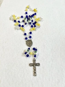 MILWAUKEE BREWERS ROSARY NECKLACE JEWELRY GLASS BEAD BASEBALL LOGO MLB - Picture 1 of 7