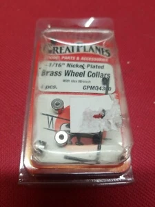 Vintage Great Planes GPMQ4300 Brass Wheel Collars 1/16" Nick (4pcs) NEW original - Picture 1 of 7