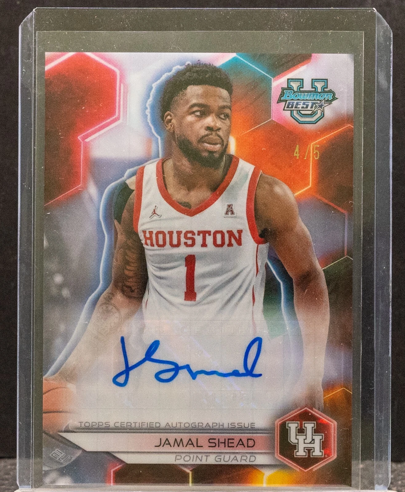 JAMAL SHEAD 2023-24 Bowman U Best White Geometric Refractor RC Auto 4/5