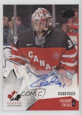 2015 Upper Deck Team Canada Juniors Black Foil /5 Zachary Fucale Rookie Auto RC