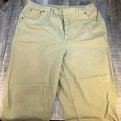 Newport News Jeanology Wide Leg Capris Size 18 Khaki Vintage Y2K Casual Pants - Image 1 of 4