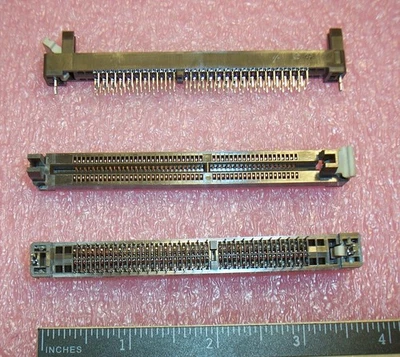 QTY(5) 50 POSITION 100 PIN 30/20 VERTICAL SIMM SOCKETS 1.27mm ELF100MSCW4Z50 FCI - Image 1 of 4