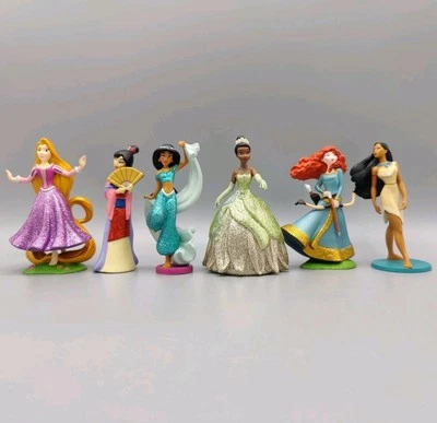 Лот из 6 фигурок принцесс Disney Store 4 дюйма из ПВХ Play Deluxe блестящий блеск - Изображение 1 из 4