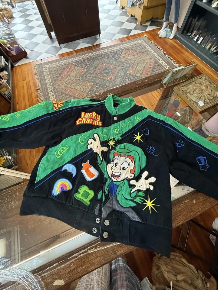 Chaqueta de Carreras Rara JH Designs Lucky Charms 2009 General Mills Talla Lg De Colección Promo Foto 1 de 4