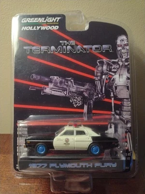 GREENLIGHT HOLLYWOOD THE TERMINATOR 1977 PLYMOUTH FURY WALMART BLUE CHASE 🔥 - Image 1 of 2