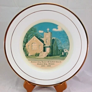 Vintage Central City United Methodist Church, Central City Illinois Plate 1986 - Picture 1 of 8