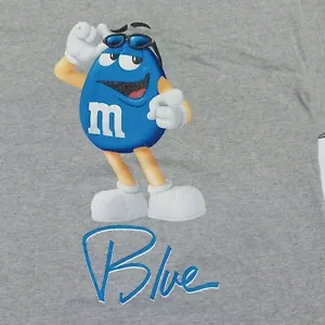 Camiseta Azul M y M Caramelo Camiseta Gris Usada Manga Corta - Imagen 1 de 13
