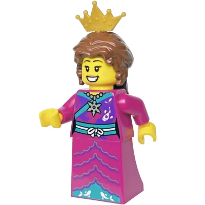 Nova Minifigura LEGO BAM 2022 - Princesa Cantora - Koi Fish Kimono Vestido Coroa - Imagem 1 de 3