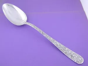 Sterling S KIRK & SON 10 3/4" Dressing Stuffing Platter Spoon REPOUSSE ~no mono - Picture 1 of 5