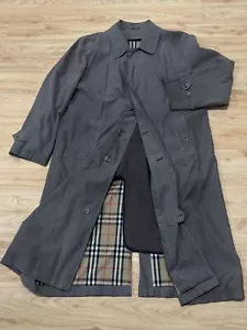 BURBERRYS COTTON POLYESTER TRENCH DUSTER OVER COAT W/ REMOVABLE WOOL LINER 40R - Picture 1 of 13
