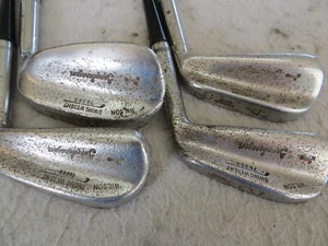 VINTAGE WILSON GENE SARAZEN 2,4,5,8 IRON SET PYRATOME BROWN STEEL MENS RH - Picture 1 of 9